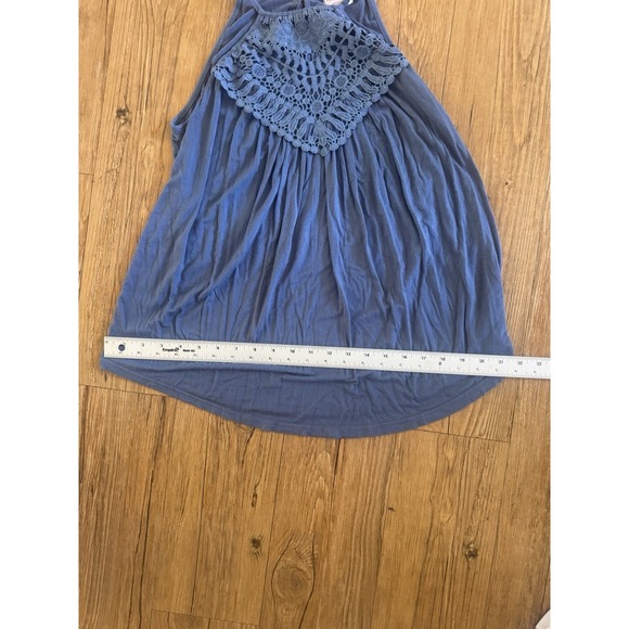 Bluetime Size Small Women's Top Blue Lace Top Sleeveless Summertime Trendy #89 - Picture 10 of 11